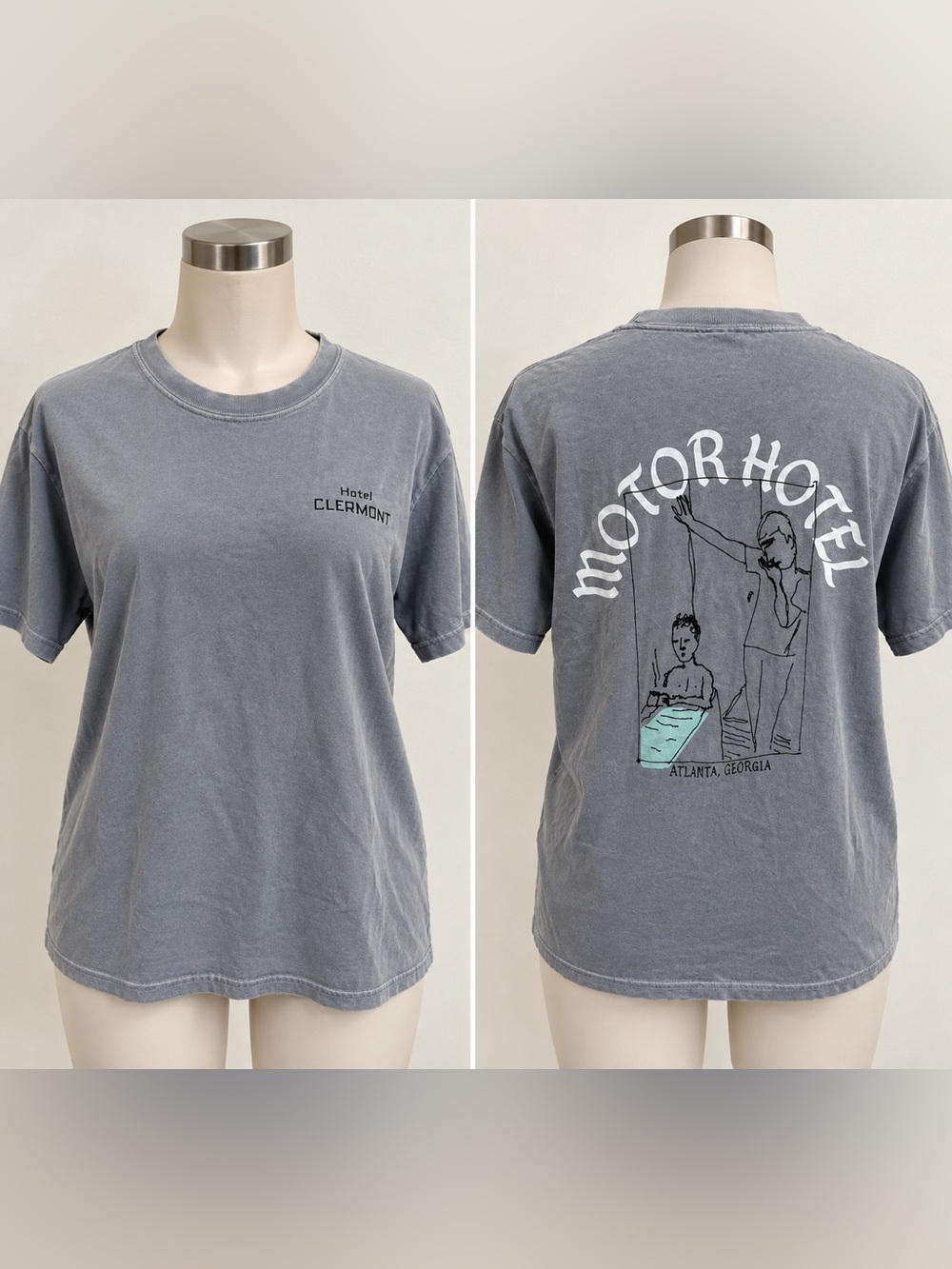 COMFORT COLORS Hotel Clermont Atlanta Georgia Gray Tee size medium